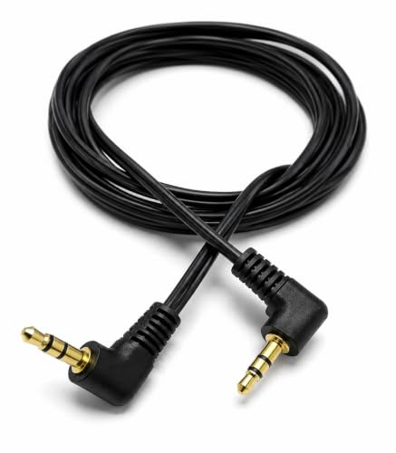 DRUT 2m 3.5mm Dual Right Angle 90'' Male to Male Jack to Jack Stereo Audio | Cable Lead Gold Plated Ends 6.5ft