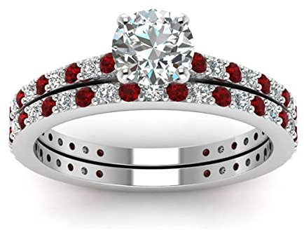 Runde facettierte Rubin-Cz-Ringe aus Edelsteinen – 999er Silberreinheit Roter Rubin-Cz-Edelsteinring – Schmuckgeschenk für Jungen zum Valentinstag
