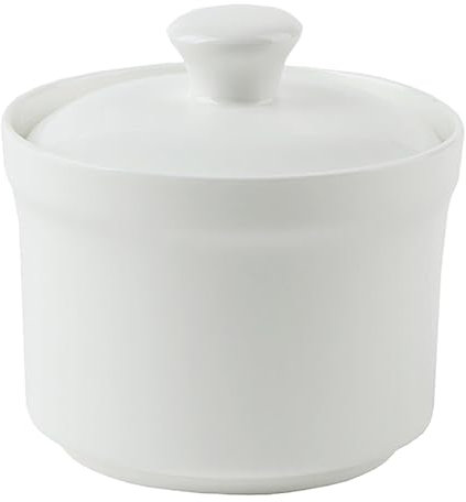 KICHOUSE Ceramic Soup Pot with Lid Stew Bowl for Home Kitchen for Nest Stewing and Easy to Clean Kitchen Tableware