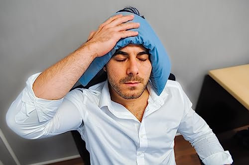 ALMA Cojín terapéutico Tradicional con granos de cebada 100% natural 47x33cm – Uso frío y calor (Azul)