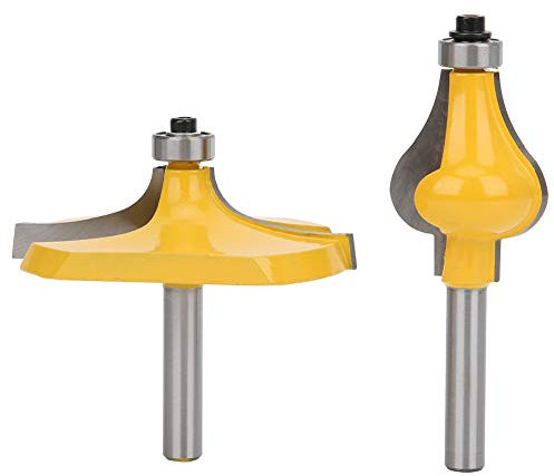 brocas para fresadora 8mm, Set de 2 Fresas para Brazos y Pasamanos, con Vástago de 8mm y Rodamiento, fresadora para madera, Fresas para Carpintería