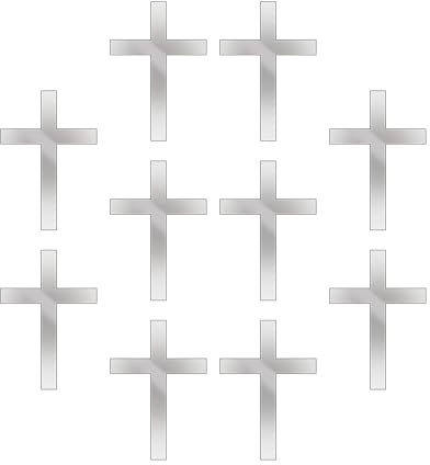 Folpus 10 Stück Tortendekoration Kreuz Kuchen Topper, Acryl Kuchen Topper Dekoration, große Kreuz Cupcake Topper Dekoration für Geburtstag, Hochzeit, Party, Jubiläum, Kommunion, Silber