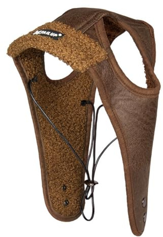 Rockreyoa Winter Warme Hundemütze mit Ohrenklappen Pilotenmütze Haustier Fliegermütze Wintermütze Hundehut Outdoor Kostümkappen für Hunde Party Fotografie Kostüm Feste Outdoor-Aktivitäten Kaffee S