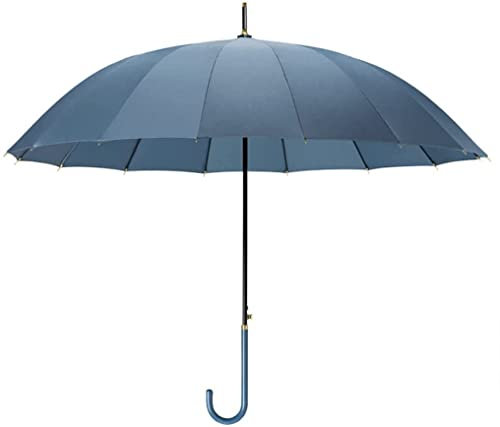 DRMEE Regenschirm Sturmfest Automatischer offener großer Stock-Regenschirm übergroßen Regenschirm Winddicht wasserdicht mit Ledergriff Umbrella Schirm (Color : C, Size : 108cm)