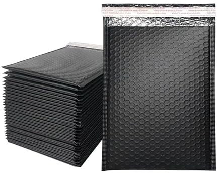 Versandtaschen Luftpolster 50 Stück schwarze Luftpolstertaschen, gepolsterte Versandumschläge aus Poly for Verpackungen, selbstdichtende Versandtaschen, Luftpolsterfolie PolsterumschläGe(Color:Noir,Gr