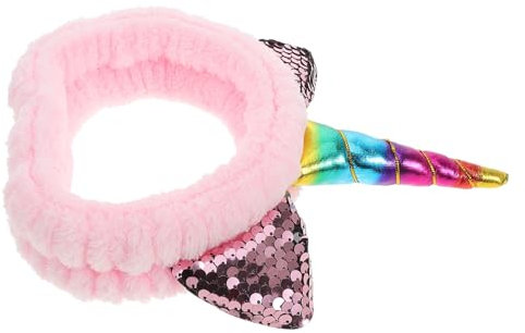 LIFKOME 5stücke Haarband Für Make-up Weiches Korallenfleece Elastisch Rutschfest Zum Waschen Des Gesichts Hautpflege Niedliches Einhorn-design Für Damen Und Mädchen