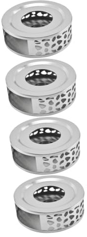 Alipis 4pcs Teapot Warmer Stainless Steel Tea Heater Base Multifunction Burner for Home Modern Tea Trivet Warmer during Meal