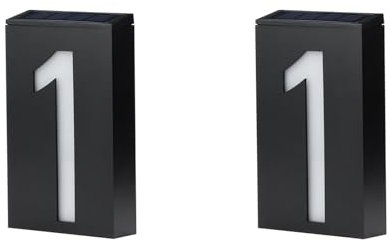 Numéro Signe Lumière Extérieure énergie Solaire LED Numéro Signe Lumière Porte Adresse Lumières Plaque Lumineuse pour Maison Hôtel Magasin Grue Balances