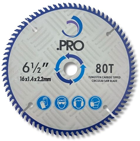 .PRO Circular Saw Blade 165mm x 80Teeth x20mm Bore (16mm reduction ring) Compatible with Makita, Dewalt, Bosch, Milwaukee, Evolution