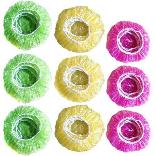 30 PCS Plastic Food Storage Covers, Reusable Stretch Plastic Wrap Bowl Covers, Elastic Alternative to Foil, for Family Outdoor Picnic(3 Sizes)