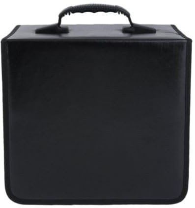 TOPBATHY De Rangement Cd Noir Avec Poignée - Capacité De 360 Disques Étui Portable En Pu Et Tissu Robuste Pour Maison Et Bureau