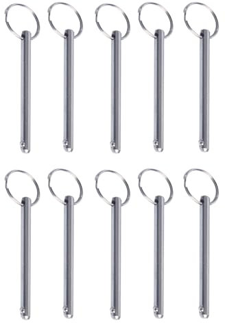 10 pièces/paquet Goupille de sécurité à tête sphérique en acier au carbone 8 x 60 mm pour serrage et fixation rapides