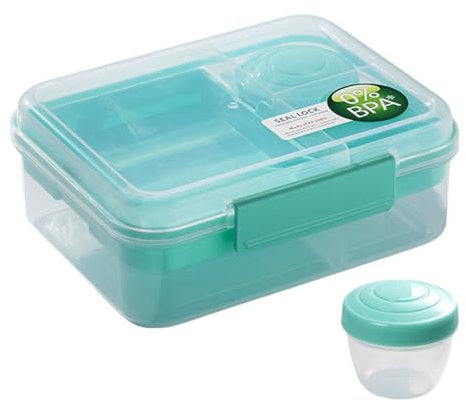 Happyaer Lonchera moderna de 2 capas con compartimento separado, con tapa segura para comidas diarias y picnics