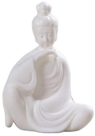 Bracket Light Buddha Ornament Figur, 4,3 -Zoll -Buddha Statue Meditation Statuen Weißer Keramikstatue Ornamente auf dem Auto, Hausdekoration Garten Buddha Statue (a) Wall lamp