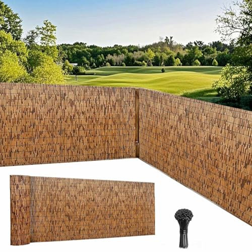 Generisch Natürlicher Sichtschutzzaun,Sichtschutz Zaun Aus Bambus,Schilfrohrmatte Beach Rollzaun 30 50 60 80cm Hoch,Strohmatten Zaun Gartensichtschutz Für Garten, Terrasse, Balkon