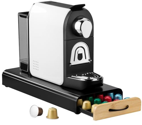 Shoxil Coffee Pod Holder – serve for Nespresso OriginalLine Capsules, Holds 40 Coffee Pods – Sleek Coffee Station Organizer with Anti-Slip Base