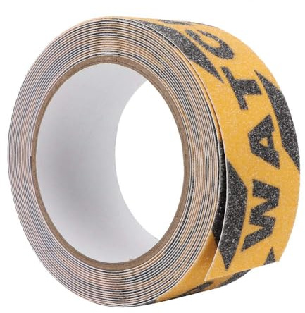 Nastro Antiscivolo di Segnalazione, 1 Rotolo 5 M/16 Piedi “WATCH YOUR STEP” Nastro di Segnalazione per Pavimenti E Gradini Striscia Abrasiva Nastro di Sicurezza In PVC Giallo, per Aree Pubbliche