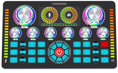 Mezclador de audio Tarjeta de sonido en vivo Q7, mezclador de sonido, grabación de estudio, tarjeta de sonido profesional, mezclador de micrófono, cambio de voz
