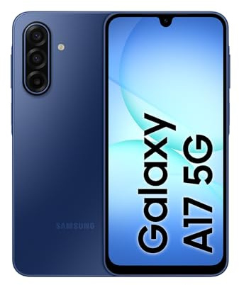Samsung Galaxy A17 5G 256GB - Teléfono Móvil con IA, Marco Fino 7,5mm, Pantalla Grande, Cámara 50MP, 4GB RAM, Batería 5000mAh, Azul, Garantía del Fabricante 3 Años + 1 Año Extra