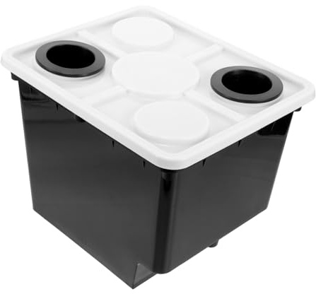 GALPADA Hydroponics Grow Bucket for Plants and Vegetables, Black Plastic Soilless Cultivation Barrel with Wear Resistance, Practical Planting Bucket for Greenhouse and Hotel Use
