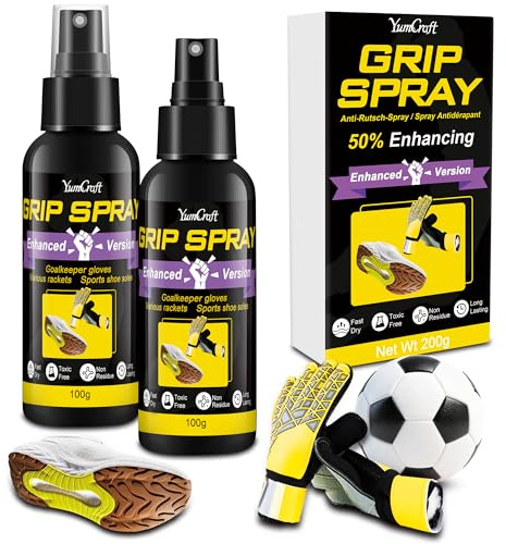 Grip Spray | Spray per Guanti da Portiere 200 ml | Anti-Scivolo | Migliora l'Aderenza | Adatto per Guanti da Calcio, Suole da Pallacanestro, Maniglie da Golf, Rachette da Tennis e Pole Dance