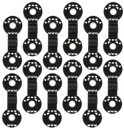 PAMINGONO 20 Stück Teiliges Kunststoff clips für Sonnenschutznetz Wiederverwendbar Robust Einfach zu Befestigen für Gewächshaus Garten Gemüsebeete Vielseitig Einsetzbar Schwarze Rundclips