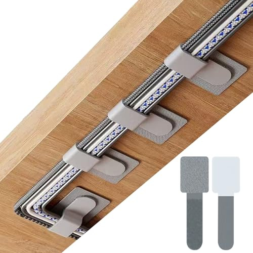 Hiacinto Cable Ties - Cable Tape, 60 Pieces Cable Management Desk for Office & Home, Reusable Cable Holder Under the Table, Strong Adhesive