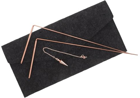 Lurrose Baguette de Sourcier en Laiton 3 Pièces Kit de Détection Pliable avec Paquet en Feutre Outil Multifonction pour Chasse aux Fantômes Exploration de L’Eau et Radiesthésie