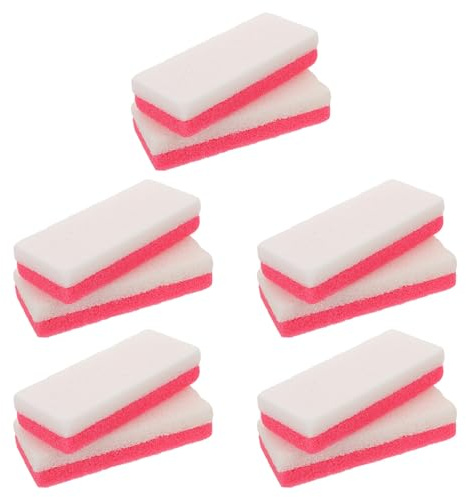 Hemobllo Set 10 Pezzi Pietre Pomice per Piedi Rosa Spugna Pomice Doppia Faccia Esfoliante per Rimozione Calli e Pelle Dura Strumenti per Pedicure Portatili per Cura Piedi Sensibili e