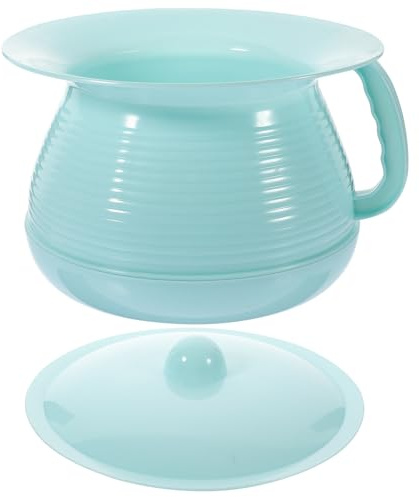 PHENOFICE Urinal Chamber Pot with Lid and Handle, Thick Plastic Potty Pee Bucket for Family Use, 21 X 14 CM, Suitable for Disabled and Boys and