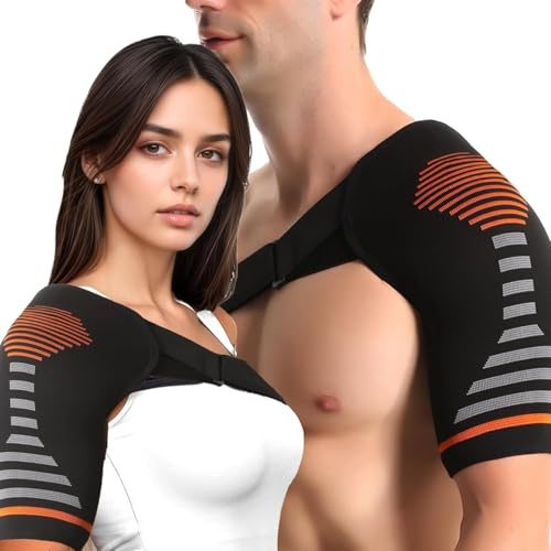 YTBAB Shoulder Support Brace for Men & Women Orange for Discomfort Relief & Muscle Relaxation, Easy to Wear & Remove 1 PCS (L/XL)