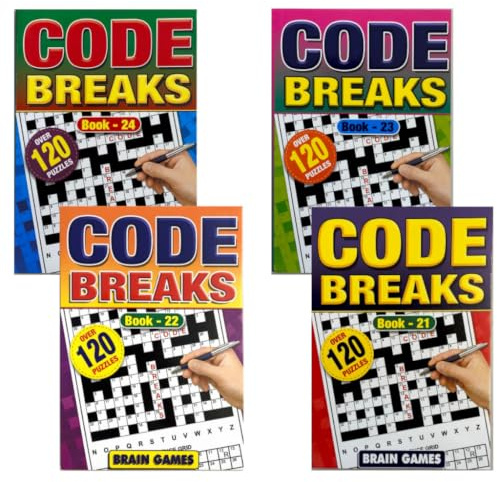 4x A5 Code Breaks Puzzle Book - Assorted Books, Crosswords | Bundled by GetInStyle Shop