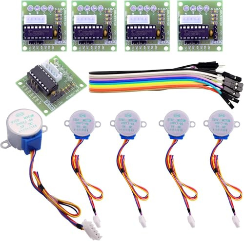 ELEGOO Schrittmotor Treiberboard Kit 5 V kompatibel mit Arduino | 5 Stück 28BYJ-48 Stepper Motor + 5 ULN2003 Treiberplatinen, kompatibel mit Raspberry Pi etc für Maker & DIY-Projekte