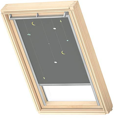 VELUX Original Dachfenster Verdunkelungsrollo für SK06, Mobile, mit Grauer Führungsschiene