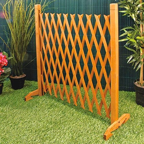 Expanding Wooden Fence Trellis - Freestanding Garden Barrier Screen with Wide Feet - Adjustable Width 29-140cm, Decorative Portable Privacy Fence for Outdoor & Indoor Use