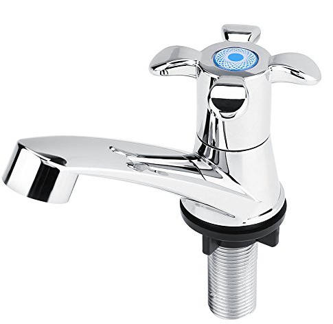 Robinet Simple Froid en Plastique ABS - Pour Lavabo et Évier de Cuisine - Poignée Unique Contemporain - Salle de Bain - Blossom G1/2