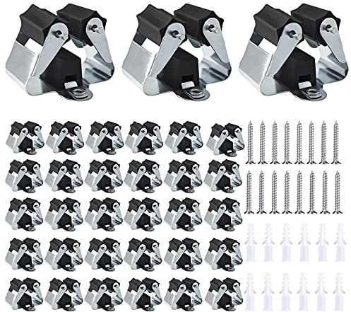 3-H Accroche Balai Mural Galvanisés avec Percage et Matériel de Montage | Porte Balais Mural en Acier, Support Mural pour Suspendre Balais, Serpillère, Râteaux, et Outils de Jardin, Garage