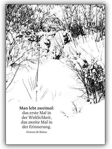 Kartenkaufrausch 4 Trauerkarten (4er Set): Gedankenvolle Trauer/Beileidskarte: Man lebt zweimal | Danksagungskarte Trauerkarte Set mit Umschlägen nach Beerdigung