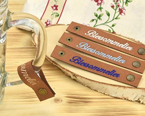 Henkelband 'Biersommelier' Bestickt - Stickfarbe wählbar - 1 Stück - Oktoberfest Maß Maßkrugband