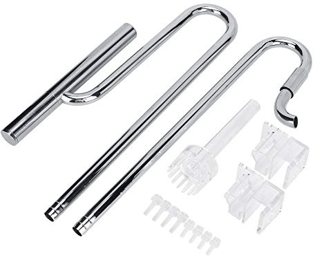 Fish Tank Oil-film Skimmer Filter Pipe, Stainless Steel Aquarium Plant Inflow Outflow Oil-film Skimmer Adjustable Pipe Accessory(16/22 mm)