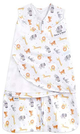 HALO Schlafsack, 100 % Baumwolle, 3-fach verstellbar, tragbare Decke, TOG 1,5, Dschungel-Baumwolle, Neugeborene, 0-3 Monate