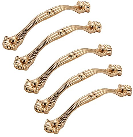 5 Stück Roségold Schrankgriffe Schrank Schubladengriffe Küchegriffe Bügelgriff Möbelgriff Türgriff Zinklegierung Schlafzimmer Kleiderschrank Griffe (Hole distance 128mm)