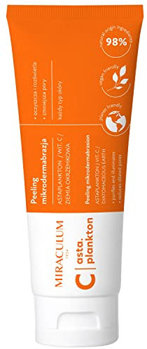 Miraculum , Peeling Mirodermabrasion Asta.Plankton C , Peeling abgestorbene Haut , Entsperrt Poren , 98% natürlicher Inhaltsstoffe , Umweltfreundlich , Vegan , 100ml