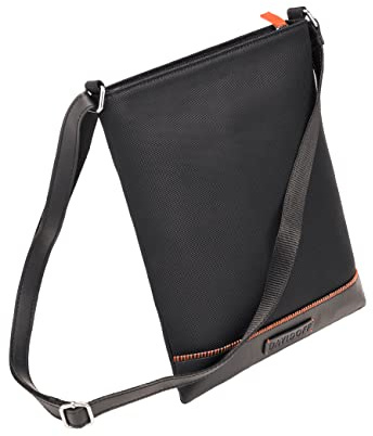 DAVIDOFF Home Run Herren Messenger Bag Schwarz – moderne Schultertasche aus veganem Material – hochwertige Herren Tasche mit Reißverschluss