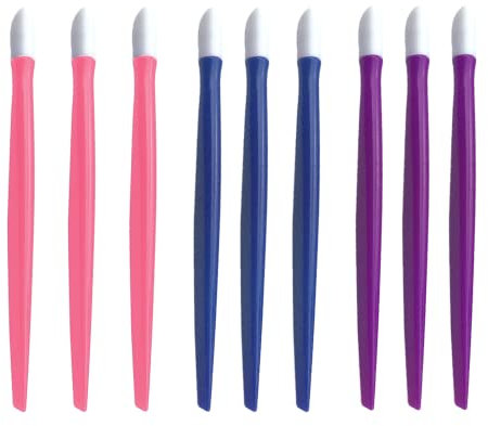 Nagelhautschieber, 9 Stücke Kunststoffgriff Nagelhautschieber, Dead Skin Cleaner, Nail Art Werkzeuge, für Damen