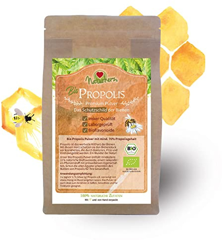 Propolis Pulver Premium BIO - Vitamine: A, B1, B2, B3 und Biotin - Ideal zur Herstellung von Salben, Tinkturen oder Cremes - Premium Lebensmittel-Qualität vom Imker (500 g)