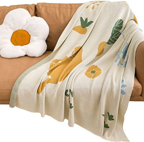 ACiyD Decke Mode Geometrisches Muster Strickdecke Baumwolle Sofadecke Bettschwanz Decke (Beige 130 * 180 cm)