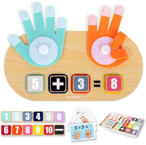 TOP BRIGHT Jouets de Comptage en Bois pour Enfants 3 Ans, Jouet Chiffre d'apprentissage Éducatif pour Garçon et Fille, Jouet Montessori Cadeau pour Enfant de 3, 4 et 5 Ans