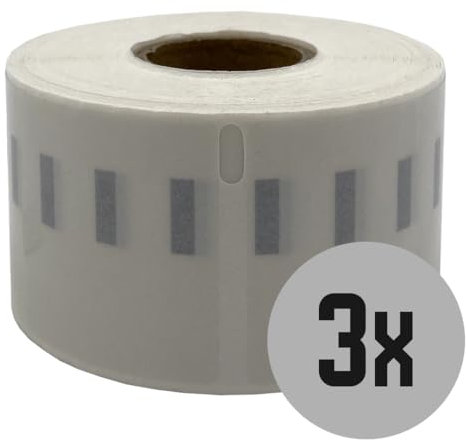 DULA Dymo-kompatible Etiketten, Transparent, 99013, S0722410, Adressetiketten, 3 Rollen, 36 x 89 mm, 260 Etiketten pro Rolle