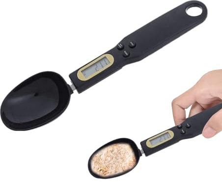 Kasmole Báscula de Cuchara Digital, Báscula de Cuchara - Báscula medidora de Alimentos con Pantalla | Báscula Digital para Dispensar Café, Leche, Har, Condimentos, Peso de 0,1 Gramos a 500 Gramos
